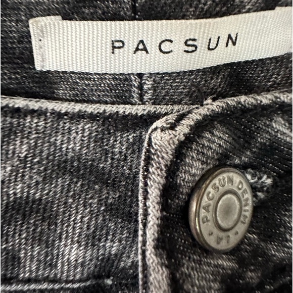 Pacsun Women's Pac Sun Sz 27 High Rise Black Wash Denim Straight Leg Mom Jeans - Picture 12 of 13